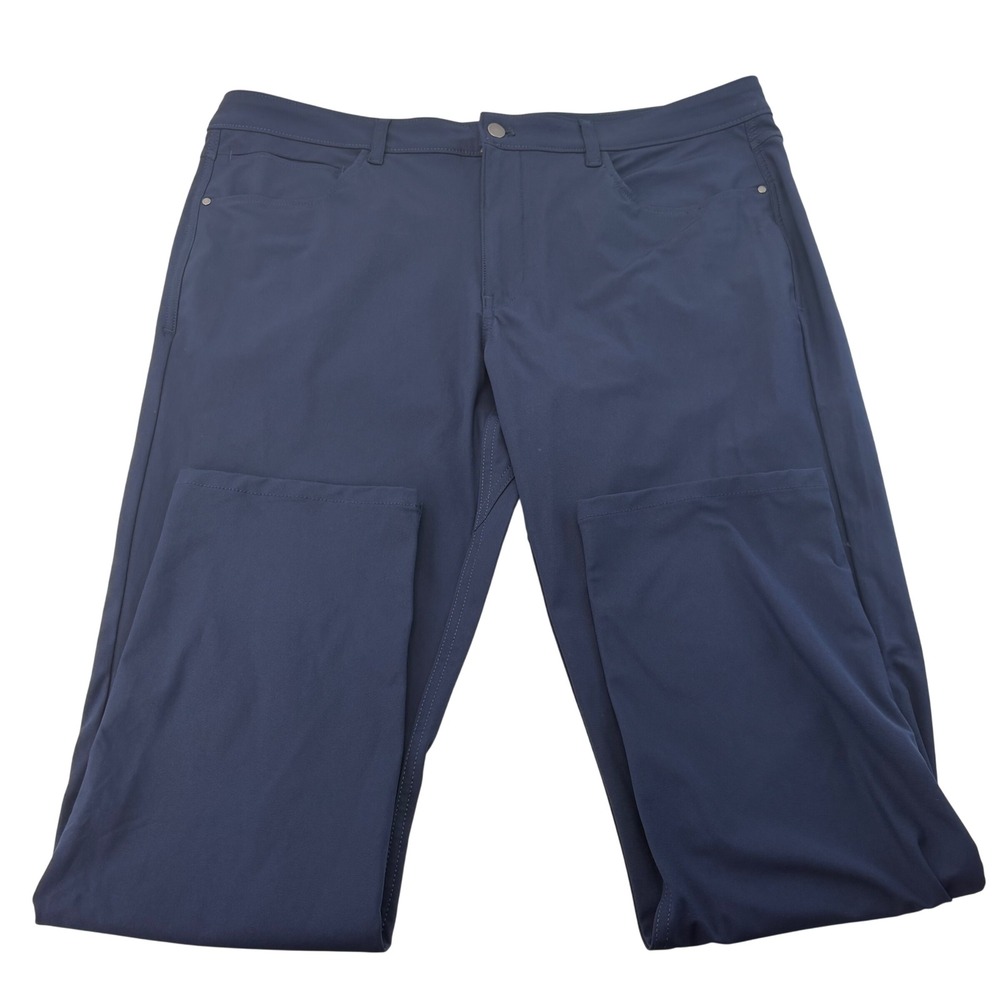 Members Mark Benton Performance Pant Mens 40x32 Navy Blue Slim Fit Stretch Golf